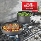 T-Fal Ultimate Hard Anodized Nonstick Fry Pan Set 2 Piece, 8, 10 Inch, Oven Broiler Safe 400F, Kitchen, Cookware, Pots and Pans Set Non Stick, Frying Pans, Dishwasher Safe, Onyx