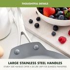 GreenPan Valencia Pro Ceramic Nonstick 9.5" Crepe Pan, Hard Anodized PFAS-Free, Induction Ready, Compatible on All Cooktops, Dishwasher Safe, Oven Safe to 600F, Gray