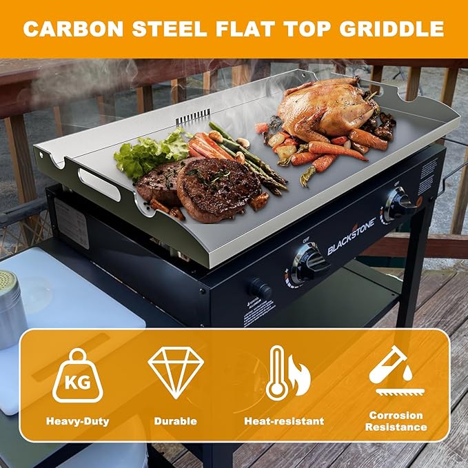 Upgrade Flat Top Griddle Insert for Blackstone 28 Inch Tabletop Griddle Powder Coated Steel Grill Cooking Plate Replacement Parts w/Rear Grease System for 1517 1883 1924 1853 1963 1885 1856 1605 1803