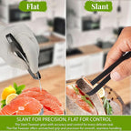 Fish Bone Tweezer Set,4.3" Stainless Steel 2 Piece, Flat and Slant tips Fish bone removal tool.