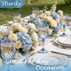 Plastic Wine Glasses, Plastic Goblets Vintage Style Cordial Unbreakable Drinking Glasses for Wedding Reception, Grand Event Party Supplies(48, Blue)