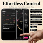 Wireless Meat Thermometer with Digital Meat Probe, Measures Internal & Ambient Temp, 800FT Bluetooth Meat Thermometer with Host Control for Barbecue, Outdoor Grilling, Oven & Smoker (Lime)