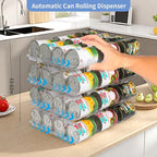 Jsyrjing Can Organizer for Pantry, Modular 2-Tier Can Dispenser with Flexible Combination Design, Clear Extra-Thick Durable 2-Pack Storage Rack for 48 Cans, Stackable for Cabinet, Fridge, Countertop