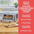BLACK+DECKER TO1313SBD Toaster Oven, 15.47 Inch, Silver