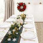 I00000 102 Pieces Gold Plastic Plates, Disposable Party Plates White Gold Rim, 51 Disposable Gold Dinner Plates 10.25 Inch and 51 Disposable Dessert Appetizer Elegant Fancy Wedding Plates 7.5 Inch