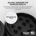 Santa Cruz Shredder Grinder for Herbs Knurled Top for Stronger Grip 2-Piece Medium 2.2 (Black)