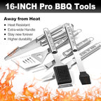Christmas Dad Gifts from Daughter, Dad Grilling Accessories Gift for Birthday, Heavy Duty Stainless Steel Grill Set BBQ Grill Tools for Outdoor Grill with Aluminum Case, Grill Utensils Set
