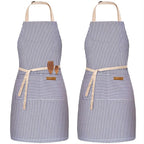 BeLuyi 2 Pack Adjustable Bib Apron with 2 Pockets Chef Cooking Kitchen Restaurant Aprons for Women Men