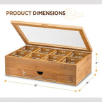 Personalized Tea Box with Custom Engraving - Bamboo Tea Bag Organizer with 8 Compartments, Acrylic Lid - Unique Mother’s Day Gifts for Mom, Grandma, Wife - Gift Idea for Tea Lovers (Tea Not Included)
