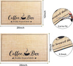 CooRug Absorbent Coffee Mat, Fashion Dish Drying Mat for Kitchen Counter Coffee Bar Accessories Espresso Machine Dish Rack 12" x 20" Beige