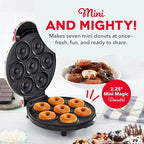 Dash Mini Donut Maker Machine for Kid-Friendly Breakfast, Snacks, Desserts & More with Non-stick Surface, Makes 7 Doughnuts, Donut Print