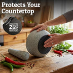 Priority Chef Heavy Duty Small Mortar and Pestle Set, 1.5 Cup, Make Fresh Guacamole, Salsa, Stone Grinder Bowl, Herb Crusher, Spice Grinder, 5.5" Wide, Grey