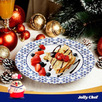JOLLY CHEF 8.37 inch Disposable Paper Plates 140 Count Soak Proof, Cut Proof, Heavy Duty Printed Disposable Plate for Everyday Use