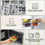 M MCIRCO 30 Pieces Glass Food Storage Containers with Snap Locking Lids,Glass Meal Prep Containers Set - Airtight Lunch Containers, Microwave, Oven, Freezer and Dishwasher