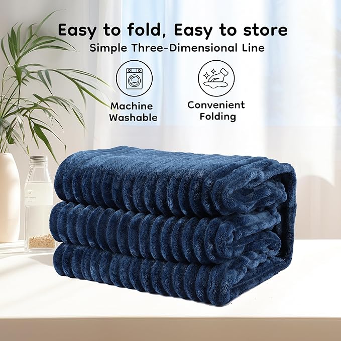 Electric Heated Blanket Queen Size - 84"x90", Soft Flannel Heating Blanket, 10 Heating Levels, 1-12 H Auto Shut Off, Dual Controllers, Breathable Warm and Washable for Bed, Navy Blue