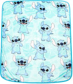 Jay Franco Disney Lilo & Stitch Kids Travel Set - 3 Piece Set Includes 40 x 50 Throw Blanket, Eye Mask, and Neck Pillow - Super Soft & Cozy Travel Accessories