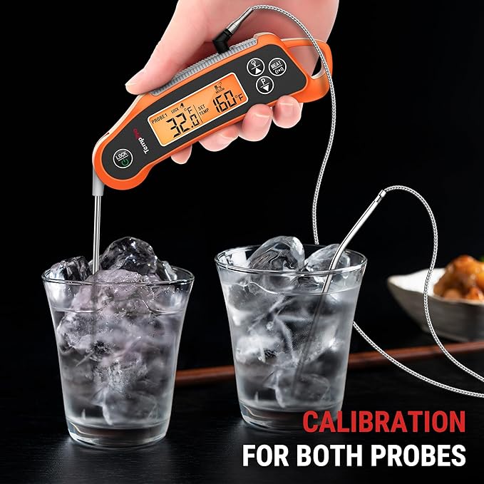 TempPro TP710 Instant Read Thermometer for Cooking, 2-in-1 Meat Thermometer Digital with 2 Probes & 2 Temperature Display, Kitchen Thermometer for Oven, Grilling, Smoker, BBQ (Previously ThermoPro)