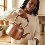 Tea Kettle Stovetop Whistling Copper Tea Pot for Stove 3.2QT Teapot Kettle Stovetop with Loud Whistle Lid, Vintage Kettles for Stove Top, Fast Boiling Water, Teapot for Induction, Electric, Gas Stoves