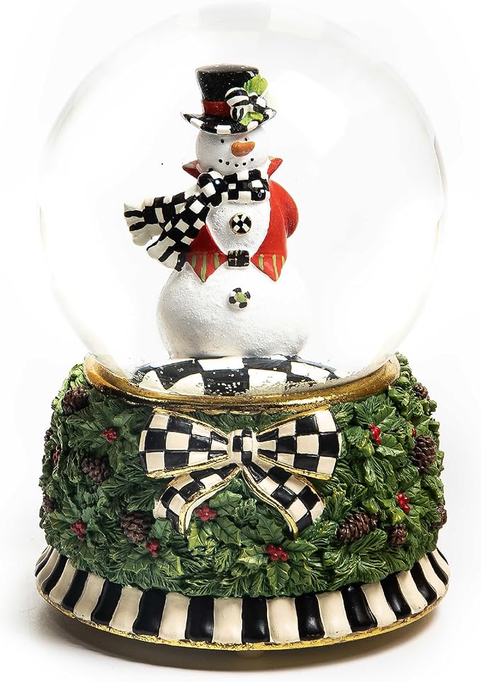 MACKENZIE-CHILDS Snow Globe, Christmas Decor for Living Room, Snowman