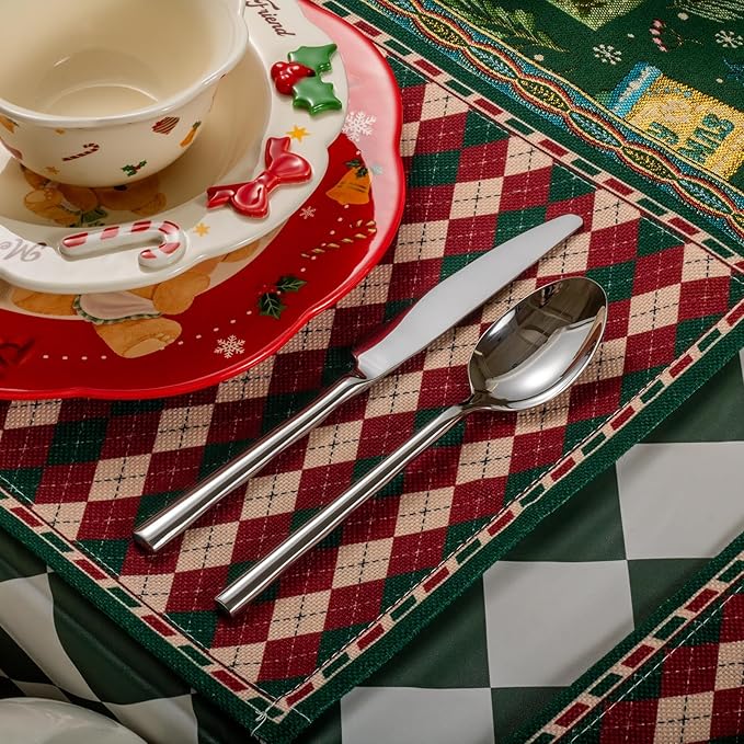 Alata Potter 65-Piece Forged Silverware Set, Service for 12 – Premium Stainless Steel Flatware Set, Modern Design with Satin Finish, Ideal for Home, Kitchen, Party, Camping