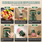 Portable Blender, Personal Blenders for Shakes and Smoothies with 27oz Cup, Lid and Shoulder Strap, Type-C USB Rechargeable, BPA-Free for Gym/Travel/Kitchen (Green)