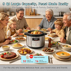 Fullwill 8QT Electric Pressure Cooker Max, 12-in-1 Multi-Use Programmable with Ceramic Non Stick Pot for Sauté,1200W Fast Cooking, Slow Cook, Steam, Yogurt, rice maker cooker,Family Meals & Gatherings