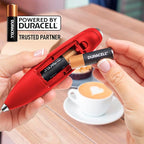 Zulay Kitchen Powerful Milk Frother Wand With 4 AA Duracell Batteries - Ultra Fast Handheld Drink Mixer - Electric Whisk Foam Maker for Coffee, Lattes, Cappuccino, Matcha & Creamer - Cardinal Red