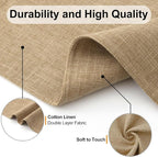 Homaxy Cloths Placemats for Dining Table Set of 6, Heat Resistant Washable Cotton Linen Blend Table Mats, Easy to Clean Place Mats for Indoor Outdoor Party Kitchen Decoration, 13" x 19", Flaxen