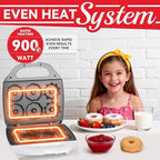SugarWhisk Mini Donut Maker Machine, Electric Mini Bundt Cake Pan, Bake 6 Bundt Doughnuts with 3 Shapes, Excellent for Breakfast, Snacks, Desserts & More