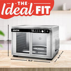 Gourmia French Door Digital Air Fryer Oven - XL 37QT Capacity, 12 Presets, FryForce 360° Tech, Dehydrate, Proof, Slow Cook, Fits 13” Pizza, 1700W, Stainless Steel