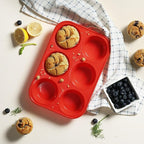 2 Pack 6 Cups Silicone Mini Muffin Pan with Metal Reinforced Frame Silicone Molds Cupcake Cake Baking Pans Cookie Baking Chocoflan Cupcake Mold Cake Molds Kitchen Baking Mom Gift Home Essentials