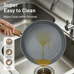DishDelight Induction Pots and Pans Set Non Stick, 30 Piece Nonstick Kitchen Cookware Sets, Gray Cooking Pan Set, PFOA & PFOS Free