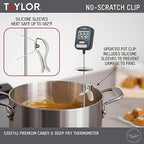Taylor Digital Premium High Heat Resistant Candy Thermometer, Meat, Deep Fry, Brewing, and Craft Thermometer, with pan/Kettle Clip and Heat Shield, Backlit Display, and Includes 1 CR2032 Battery, Navy
