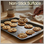 Gray Marble 10-Piece Bakeware Sets, Nonstick Carbon Steel Baking Sheet & Pans, Stackable Space-Saving Bakeware, Dishwasher Safe, Stain-resistant, PFOAPFOSPTFE Free, Oven Safe Up To 450°F (230°C)