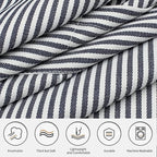 NLUS 2 Pcs Kitchen Cooking Aprons, Poly/Cotton Blend Adjustable Soft Bib Stripe Aprons with 2 Pockets for Women Men Chef (Blue Pinstripes/Black Pinstripes)