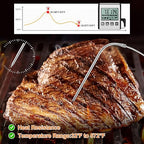 Relaxweex 2 Pcs TP710 Digital Cooking Meat Thermometer, Large LCD Backlight Food Thermometer with Stainless Steel Probe and Timer for Kitchen Oven BBQ Grilling Deep Fry Smoker