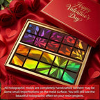 Ziliny Windmill and Diamond Holographic Chocolate Bar Mold Silicone, Rainbow Light Effect Chocolate Bar Deep Thick Molds for DIY Candy Dessert Baking, Candy, Wax Melts, Cake Decoration (Square)