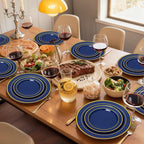 NOCCUR 200PCS Navy Blue Plastic Plates for 100 Guests - Include 100PCS 10" Dinner/ 100PCS 7" Dessert Disposable Plates Heavy Duty - Ideal for Party/Christmas/Hanukkah