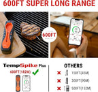 ThermoPro 600FT Wireless Meat Thermometer with Upgraded Ultra-Thin Probe, Bluetooth Meat Thermometer Wireless for Outside Grill, Smoker Thermometer for BBQ Oven Rotisserie Sous Vide (TP970)