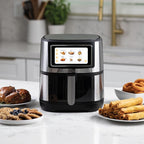 Kalorik Air Fryer VIVID TOUCH Series 5 Quart Capacity with High-Resolution Touchscreen 202 Cooking Presets in 12 Food Categories with View Window, 1500-Watts, Stainless Steel