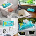 6 Packs Surface Wipes with Bleach, Thick & Large Dispose, All-Purpose Cleaner for Bathroom, Kitchen, Office, 600 Count Soft Flow, Biodegradable, Fresh Scent