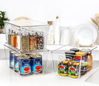 Vtopmart 2 Pack Clear Stackable Storage Bins with Lids, Large Plastic Containers with Handle for Pantry Organizer and Storage,Perfect for Bathroom,Cabinet,Kitchen,Fridge,Closet Organization