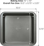 Ecolution Bakeins Cookware Non-Stick Heavy Duty Carbon Steel, Square 9”, Gray (Pack of 2)