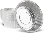 PLASTICPRO 10'' Inch Round Tin Foil Pans Disposable Aluminum, Extra Deep Freezer & Oven Safe - For Baking, Cooking, Storage, Roasting, & Reheating, Pack of 20