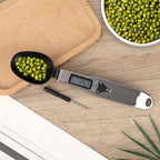 Electronic Food Measuring Spoon, Stainless Steel Digital Scoop Scale Small Baking Weight Cup with LCD Display 300g/0.1g High Precision Gram Kitchen Gadgets for Home Kitchen