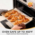 Onader Baking Sheet Set of 2, 12.5" x 9.7" Food-Grade Stainless Steel Quarter Sheet Pans for Baking, Metal Cookie Toaster Oven Pan Tray, Heavy Duty & Dishwasher Safe