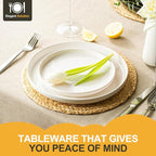 EWFEN Plates and Bowls Sets, 24 Pieces Ceramic Dinnerware Set for 8, Stoneware Dishware Dishes Set, Scratch Resistant Dishes Set, Dishwasher & Microwave Safe, White
