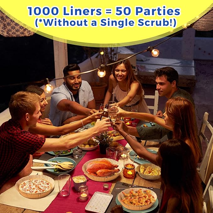 1000 Pcs Air Fryer Paper Liners, 8" Round Air Fryer Liners Disposable, Parchment Paper for 5-8 qt Airfryer Basket, Non-Stick Baking Papers