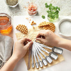Spring Chef Stainless Steel Measuring Cups & Spoons Set of 20 with Leveler, Nesting 7 Metal Measuring Cups & 13 Spoons for Dry & Liquid Ingredients, Dishwasher Safe Kitchen Tools for Cooking & Baking