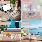 Faux Leather Placemats Set of 6,Heat Resistant Placemats for Dining Table, Easy Clean Non-Slip Place Mats, Waterproof Stain Resistant Wipeable Washable PU Table Mats, (Pink)